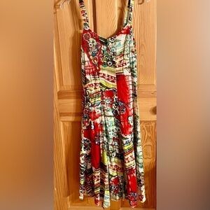 Chaudry KC Hand-Dyed & Hand-Beaded Bohemian Midi Dress Raga Anthropologie Gypsy